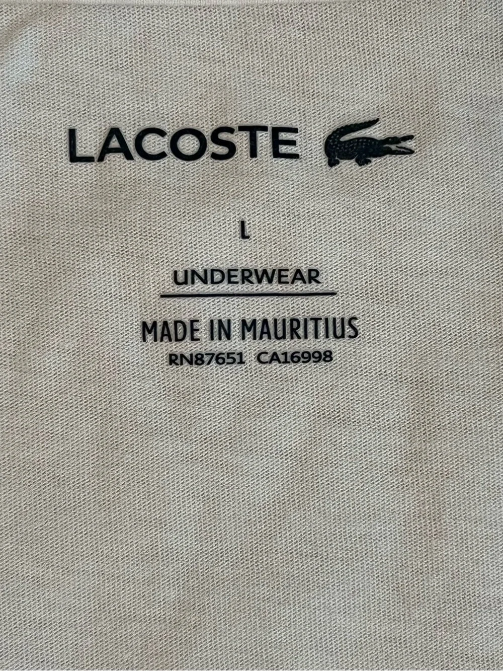 Lacoste Men’s White Tank Top - Classic Cotton Sleeveless Underwear Shirt